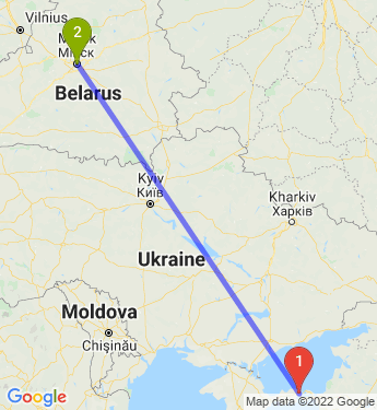 Маршрут из Керчи в Минск