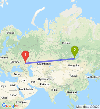 Маршрут из Волгограда в Иркутск
