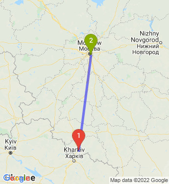 Маршрут из Белгорода в Москву