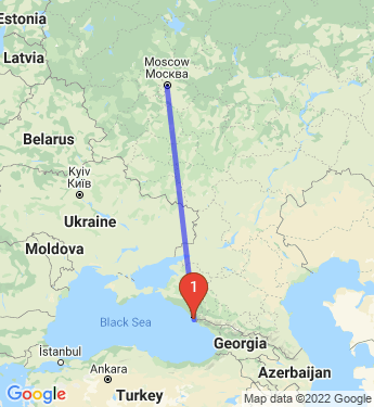 Маршрут из Сочи в Москву