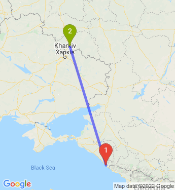 Маршрут из Сочи в Белгород