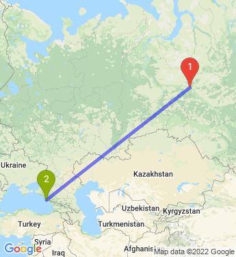 Маршрут из Нижневартовска в Сочи