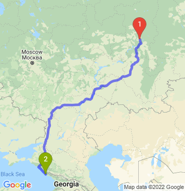 Маршрут из Перми в Адлер