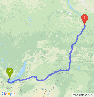 Маршрут из Якутска в Иркутск