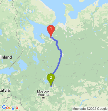 Маршрут из Северодвинска в Ярославль