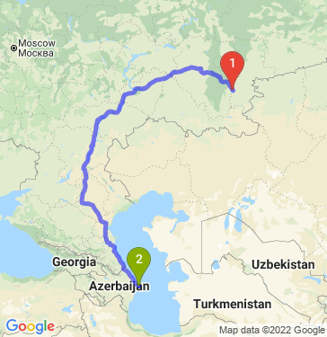 Маршрут из Магнитогорска в Баку