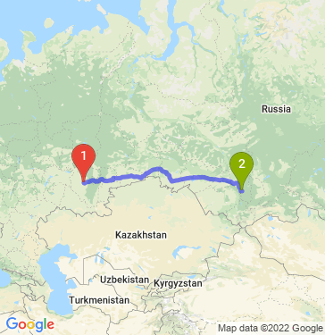 Маршрут из Уфы в Новокузнецк