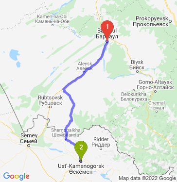 Маршрут из Барнаула в Усть-Каменогорска