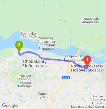 Маршрут из Новочебоксарска в Чебоксары