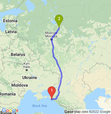 Маршрут из Новороссийска в Ярославль