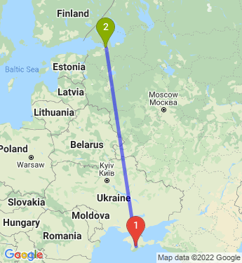 Маршрут из Симферополя в Санкт-Петербург