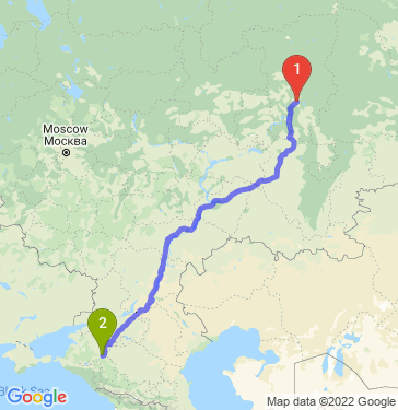 Маршрут из Перми в Кропоткина