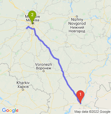 Маршрут из Волгограда в Москву