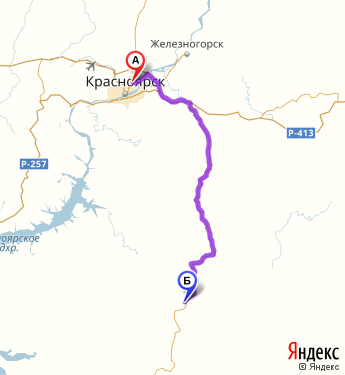 Маршрут из Красноярска в Джетку Красноярской железной дороги ( 250км от Кра