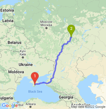Маршрут из Симферополя в Саранск
