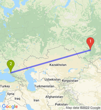 Маршрут из Прокопьевска в Краснодар