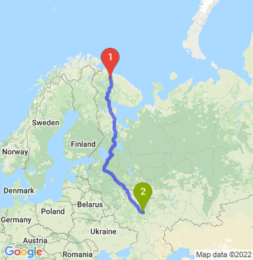 Маршрут из Мурманска в Тамбова