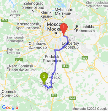 Маршрут из Москвы в Ходаево