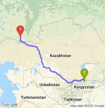 Маршрут из Оренбурга в Бишкек