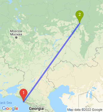 Маршрут из Сочи в Пермь