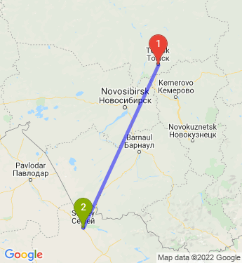 Маршрут из Томска в Семея