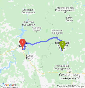 Маршрут из Перми в Нижний Тагил
