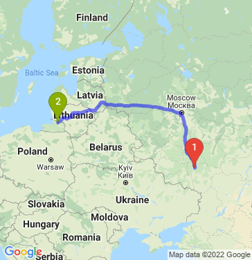 Маршрут из Воронежа в Советск