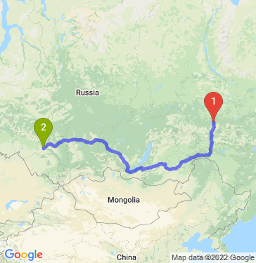 Маршрут из Алдана в Новосибирск