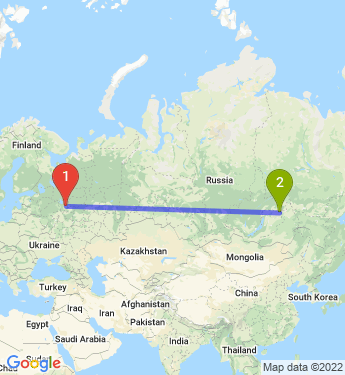 Маршрут из Ярославля в Таксимо