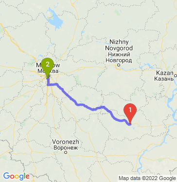Маршрут из Пензы в Москву