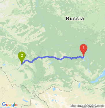 Маршрут из Братска в Новосибирск