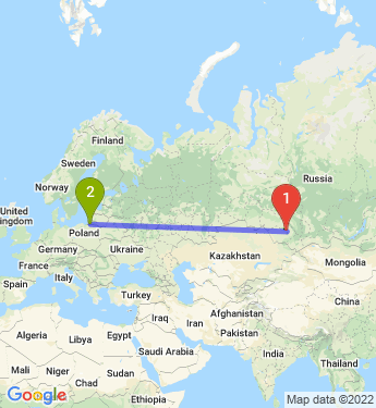 Маршрут из Барнаула в Калининград