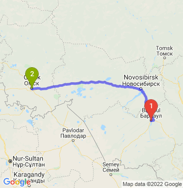 Маршрут из Барнаула в Омск