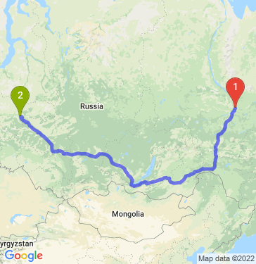 Маршрут из Якутска в Мегион