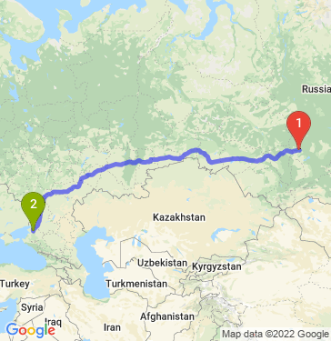 Маршрут из Ачинска в Староминскую