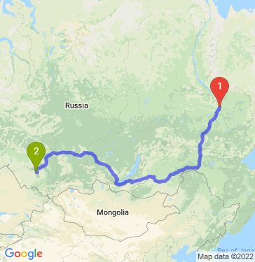 Маршрут из Якутска в Барнаул