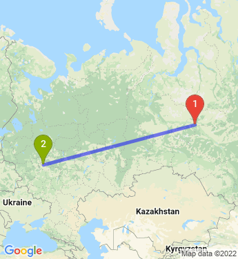Маршрут из Нижневартовска в Островец