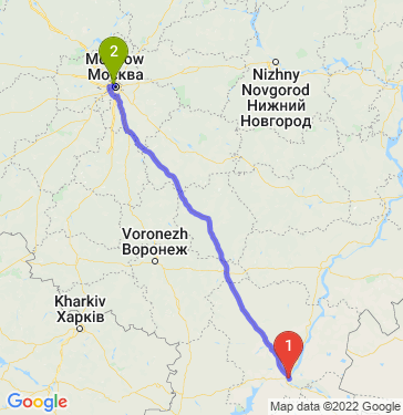 Маршрут из Волгограда в Москву