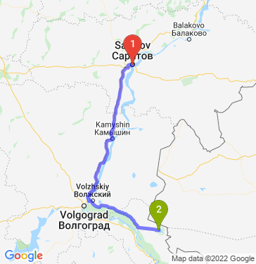 Маршрут из Саратова в Нижнего Баскунчака