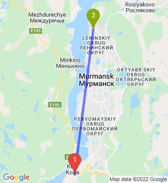 Маршрут из Колы в Мурманск
