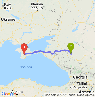 Маршрут из Симферополя в Ставрополь