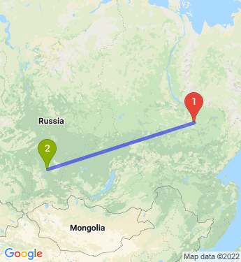 Маршрут из Якутска в Красноярск