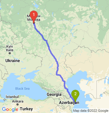 Маршрут из Москвы в Bakı