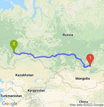 Маршрут из Улан-Удэ в Екатеринбург
