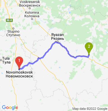 Маршрут из Новомосковска в Шилово