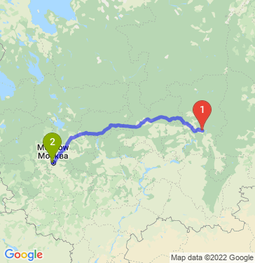 Маршрут из Перми в Москву