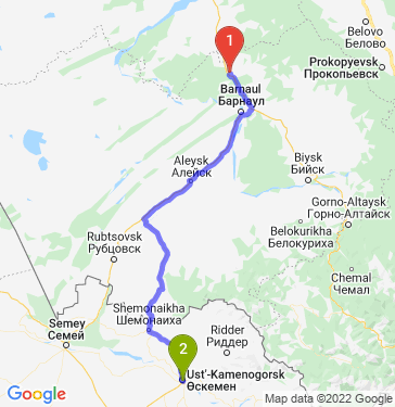 Маршрут из Тальменки в Усть-Каменогорска