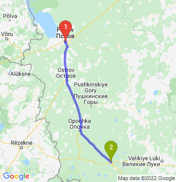Маршрут из Пскова в Пустошку