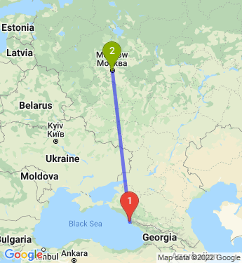 Маршрут из Сочи в Москву