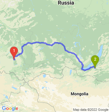 Маршрут из Барнаула в Улан-Удэ